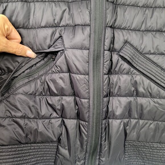 Lululemon Reversible Black Gray Puffer Quilted Jacket Zip Pockets Logo Size 6 - Picture 2 of 9